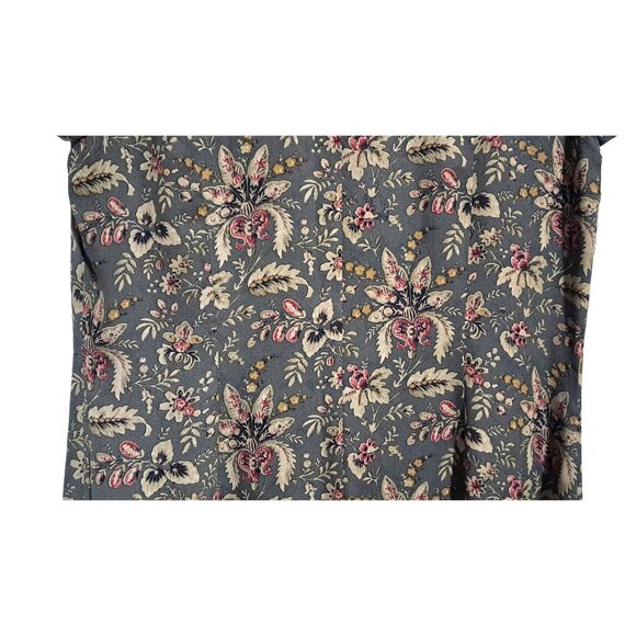 Vintage Charter Club Cottagecore PrairieFloral Shirt Dress Size 12  Green Tapest - Picture 10 of 10